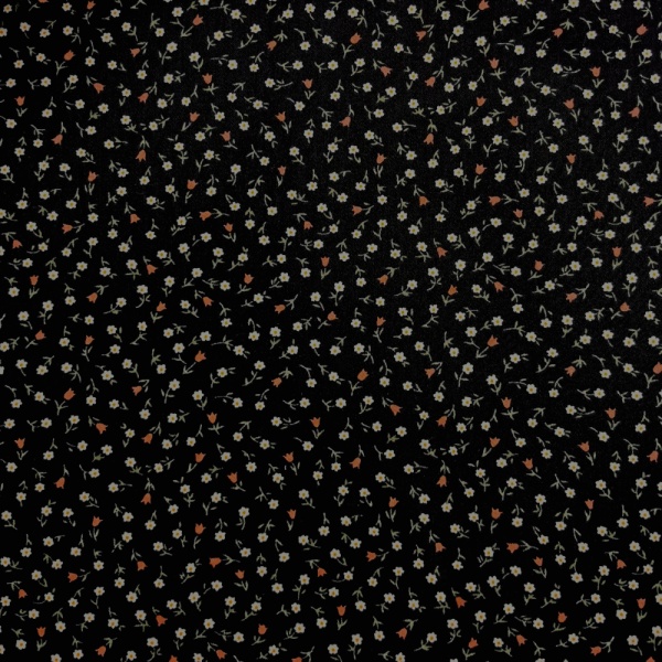 Cotton Sateen - Ditsy Floral Black (PETER HORTON)